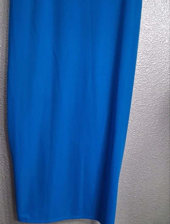 NWT INC International Concept Bright Blue Midi Skirt With Ruching Detail Size XL - Picture 7 of 8
